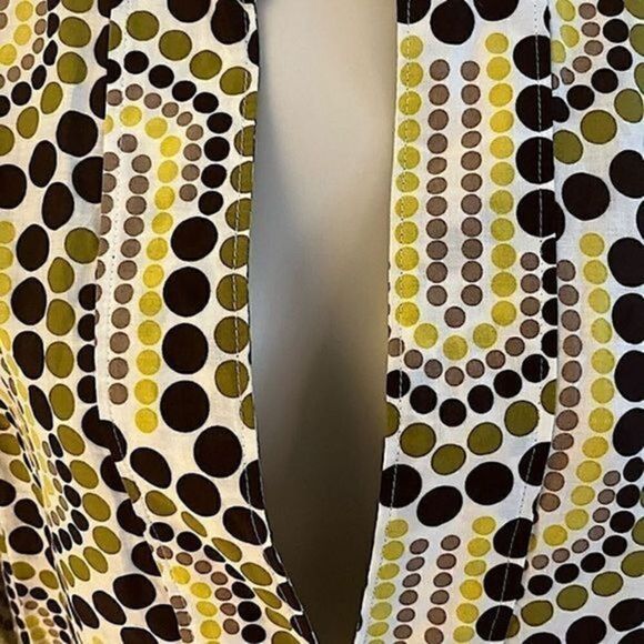 NY & Company Tunic. Size Medium. Yellow and brown. Circle pattern. - Picture 2 of 5